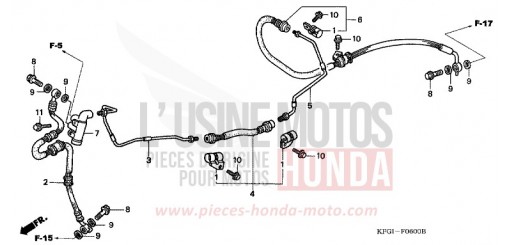 REAR BRAKE PIPE FES250Y de 2000